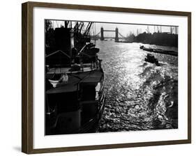 Ships on the Thames, 1955-null-Framed Photographic Print
