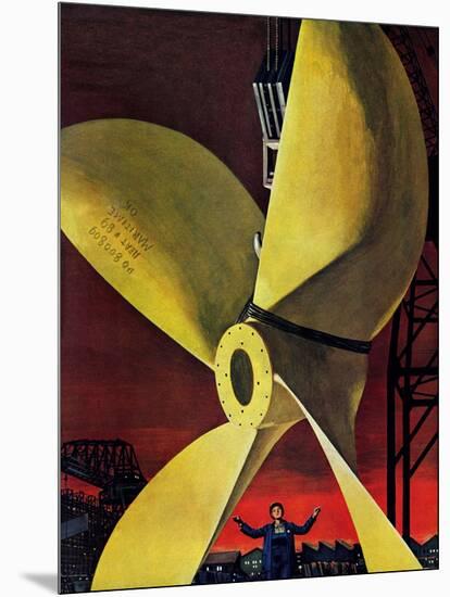 "Ships Propeller," February 26, 1944-Fred Ludekens-Mounted Giclee Print