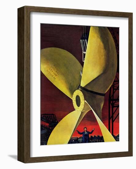 "Ships Propeller," February 26, 1944-Fred Ludekens-Framed Giclee Print