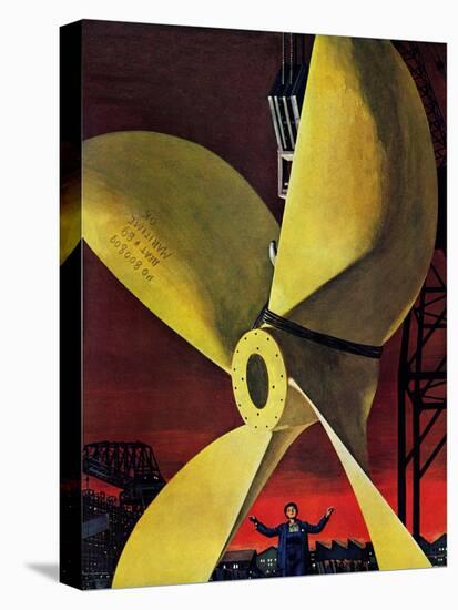 "Ships Propeller," February 26, 1944-Fred Ludekens-Stretched Canvas