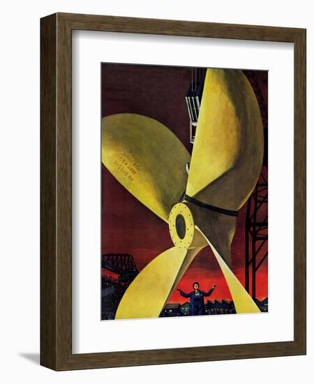 "Ships Propeller," February 26, 1944-Fred Ludekens-Framed Giclee Print