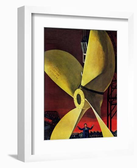 "Ships Propeller," February 26, 1944-Fred Ludekens-Framed Giclee Print