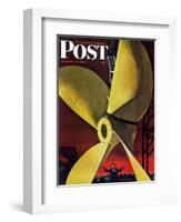 "Ships Propeller," Saturday Evening Post Cover, February 26, 1944-Fred Ludekens-Framed Giclee Print