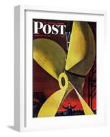 "Ships Propeller," Saturday Evening Post Cover, February 26, 1944-Fred Ludekens-Framed Giclee Print