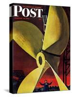 "Ships Propeller," Saturday Evening Post Cover, February 26, 1944-Fred Ludekens-Stretched Canvas