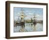 Ships Riding on the Seine at Rouen, 1872- 73-Claude Monet-Framed Giclee Print