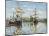 Ships Riding on the Seine at Rouen, 1872- 73-Claude Monet-Mounted Giclee Print