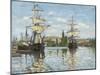 Ships Riding on the Seine at Rouen, 1872- 73-Claude Monet-Mounted Giclee Print