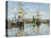 Ships Riding on the Seine at Rouen, 1872- 73-Claude Monet-Stretched Canvas