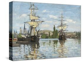 Ships Riding on the Seine at Rouen, 1872- 73-Claude Monet-Stretched Canvas