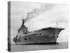 Ships Royal Navy Aircraft Carrier HMS Eagle at Anchor in Plymouth Sound, November 1951-null-Stretched Canvas