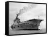 Ships Royal Navy Aircraft Carrier HMS Eagle at Anchor in Plymouth Sound, November 1951-null-Framed Stretched Canvas