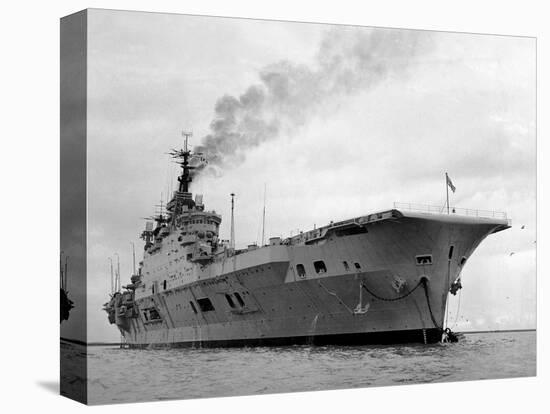 Ships Royal Navy Aircraft Carrier HMS Eagle at Anchor in Plymouth Sound, November 1951-null-Stretched Canvas