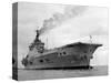 Ships Royal Navy Aircraft Carrier HMS Eagle at Anchor in Plymouth Sound, November 1951-null-Stretched Canvas