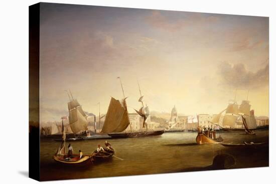 Ships Sailing of Greenwich Palace, 1839 (Oil on Canvas)-John Lynn-Stretched Canvas