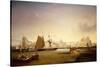 Ships Sailing of Greenwich Palace, 1839 (Oil on Canvas)-John Lynn-Stretched Canvas