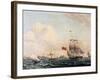 Ships Sailing Through Oresund Strait Between Sweden and Denmark with Kronborg Castle in Background-null-Framed Giclee Print