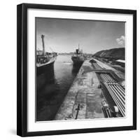 Ships Taking on Oil at the Port-Ralph Crane-Framed Photographic Print