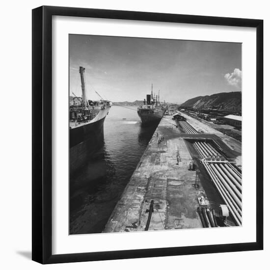 Ships Taking on Oil at the Port-Ralph Crane-Framed Photographic Print