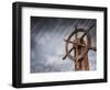 Ships Wheel, Storm-bioraven-Framed Art Print