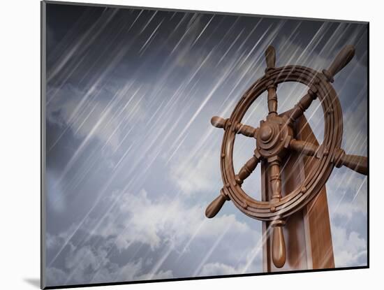 Ships Wheel, Storm-bioraven-Mounted Art Print