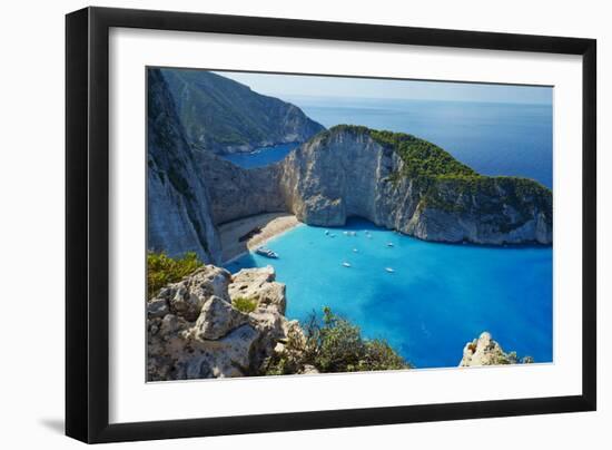 Shipwreck Beach, Zante Island, Ionian Islands, Greek Islands, Greece, Europe-Tuul-Framed Photographic Print