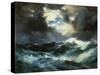 Shipwreck in Stormy Sea at Night-Thomas Moran-Stretched Canvas