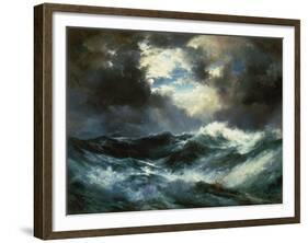 Shipwreck in Stormy Sea at Night-Thomas Moran-Framed Giclee Print