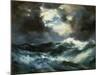 Shipwreck in Stormy Sea at Night-Thomas Moran-Mounted Giclee Print