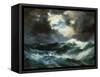 Shipwreck in Stormy Sea at Night-Thomas Moran-Framed Stretched Canvas