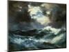 Shipwreck in Stormy Sea at Night-Thomas Moran-Mounted Giclee Print