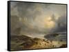 Shipwreck Off a Rocky Coast-Wijnand Nuijen-Framed Stretched Canvas