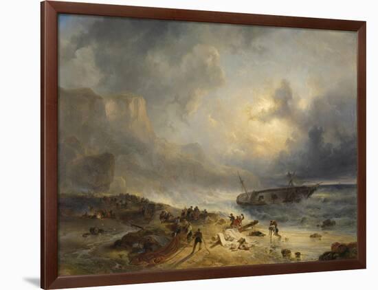 Shipwreck Off a Rocky Coast-Wijnand Nuijen-Framed Art Print