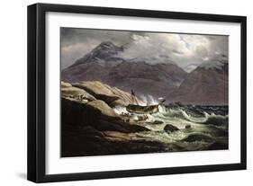 Shipwreck on the Norwegian Coast, 1831-Johan Christian Clausen Dahl-Framed Giclee Print