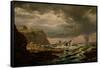 Shipwreck on the Norwegian Coast-Johan Christian Clausen Dahl-Framed Stretched Canvas