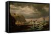 Shipwreck on the Norwegian Coast-Johan Christian Clausen Dahl-Framed Stretched Canvas