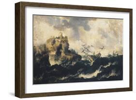 Shipwreck on the Stormy Sea-Marco Ricci-Framed Giclee Print