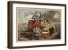 Shipwreck Survivors, Eating Corned Beef on a Raft in Storm-null-Framed Giclee Print