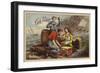 Shipwreck Survivors, Eating Corned Beef on a Raft in Storm-null-Framed Giclee Print