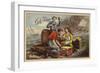 Shipwreck Survivors, Eating Corned Beef on a Raft in Storm-null-Framed Giclee Print