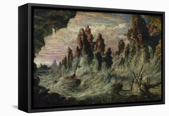 Shipwrecked Boats Battling the Storm-Gustave Doré-Framed Stretched Canvas