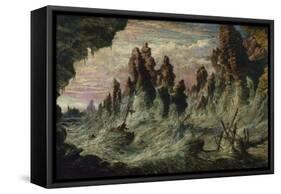 Shipwrecked Boats Battling the Storm-Gustave Doré-Framed Stretched Canvas