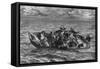 Shipwrecked Crew-Eugene Delacroix-Framed Stretched Canvas