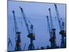 Shipyard Cranes, Hamburg, State of Hamburg, Germany-Walter Bibikow-Mounted Photographic Print