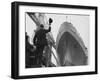 Shipyard Director Waves off the Ship at the Launch of the Transvaal Castle, January 1961-null-Framed Premium Photographic Print