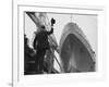 Shipyard Director Waves off the Ship at the Launch of the Transvaal Castle, January 1961-null-Framed Photographic Print