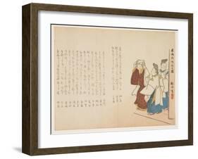 Shirine Maiden at Itsukushima on the New Year's Day, January 1857-Ueda K?ch?-Framed Giclee Print