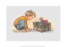 Reading - Alfie Illustrated Print-Shirley Hughes-Laminated Giclee Print