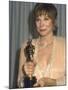 Shirley MacLaine Holding Her Oscar in Press Room at Academy Awards-John Paschal-Mounted Premium Photographic Print