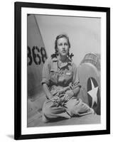 Shirley Slade Pilot Trainee in Women's Flying Training Detachment, Sporting Pigtails, GI Coveralls-Peter Stackpole-Framed Photographic Print